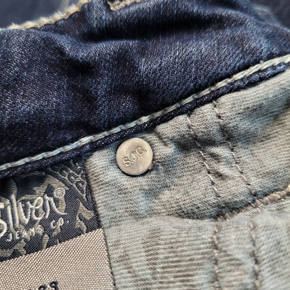 SILVER Jeans Company Tuesday Dark Blue Wash Women's Denim Jeans Pants - Picture 9 of 11